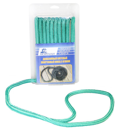 Плетеный швартовный конец Мореман", 12,7 мм x 6 м, зеленый" (10255170)