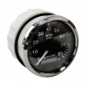 Тахометр 0-8000 об/мин со счетчиком моточасов делитель 1-10, черный циферблат, черный ободок, Marine Rocket