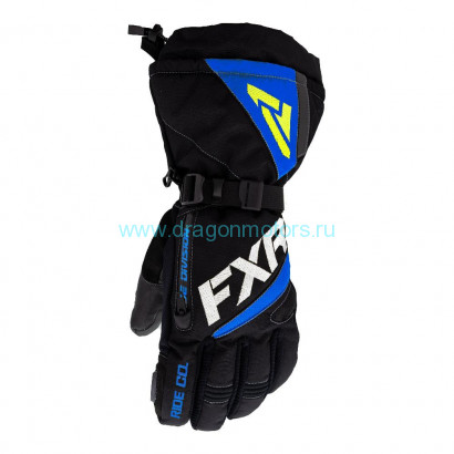 Перчатки FXR Fuel с утеплителем - Black/Blue/Hi Vis