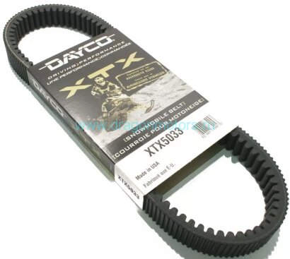 Ремень вариатора усиленный DAYCO XTX5033 для снегоходов YAMAHA VK540 IV (2013-2016), VK540 V (2017-2021), RX-1 / ТАЙГА ВАРЯГ 550, ЛЮКС 550, КЛАССИКА 500, СТ-500Д OEM: 89L-17641-02,