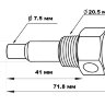 Датчик температуры воды 40-120 гр., сигнализация 98 гр., резьба 1/2"-14NPT