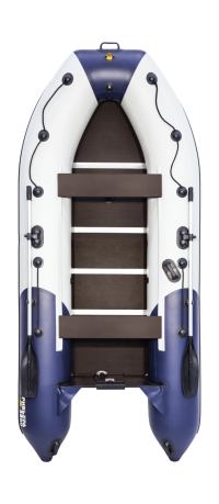 Надувная лодка ПВХ, Ривьера Компакт 3600 СК Комби, светло-серый/синий