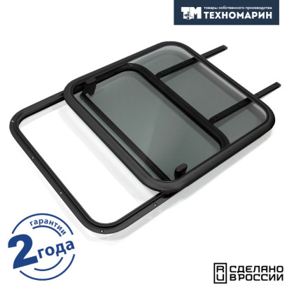 Люк палубный сдвижной Альбатрос 580х580 (черное исполнение)