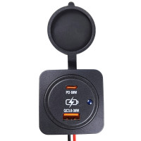 Гнездо зарядное накладное, USB + Type C (10269779)