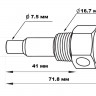 Датчик температуры воды 40-120 гр., сигнализация 98 гр., резьба 3/8"-18NPT, Marine Rocket (WTSA003MR)
