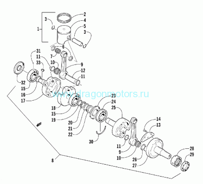 Подшипник коленвала Bearcat 570 XT (№15)