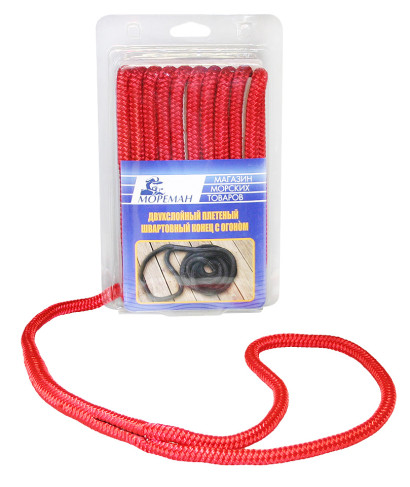 Плетеный швартовный конец Мореман", 12,7 мм x 6 м, красный" (10255166)