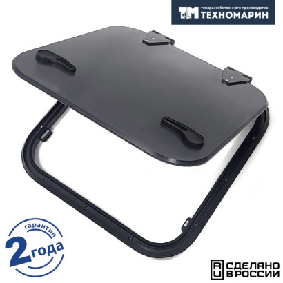 Люк палубный безрамный Пеликан 522x522 R75 (черное исполнение)