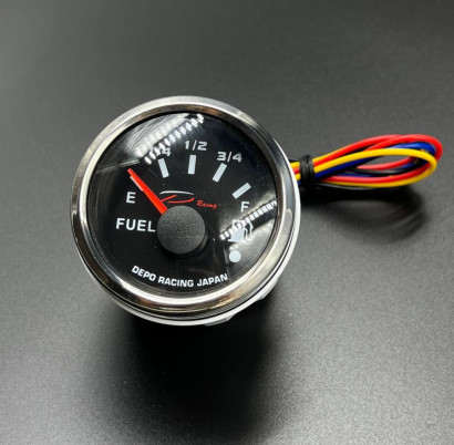 Указатель уровня топлива аналоговый 0-190? д.52мм (черный, хромированный ободок) (DEPO)