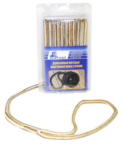 Плетеный швартовный конец Мореман", 12,7 мм x 6 м, желтый/белый" (10255164)