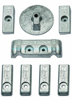 8M0126670 Комплект алюминиевых анодов для MERCURY Verado 200-300 6-Cyl OEM: 97-8M0058677 (Quicksilver)