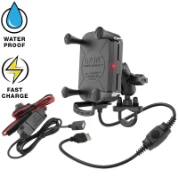 RAM-B-149Z-A-UN12W-V7M крепление RAM Tough-Charge с X-Grip на мото с беспроводной зарядкой, шар 25 мм (1)