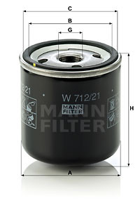 Фильтр масляный MANN W712/21 35-822626T7, 35-822626Q15, 35-8226267, 8226267, 822626T7, 822626Q15, 69J-13440-00-00, 69J-13440-01-00, 69J-13440-03-00
