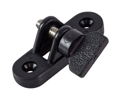 Кронштейн палубный 75 град, винт-барашек, ровное основание, пластиковый черный