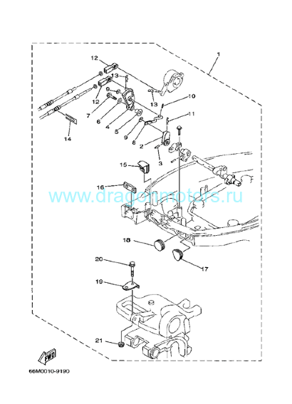 Комплект переделки под дистанцию yamaha F15AMH - 66M-48501-00-00