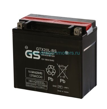 Аккумулятор кислотный GS YUASA  YTX20L-BS / GTX20L-BS