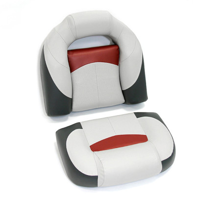 Кресло мягкое Bass Boat Seat, серо-красное