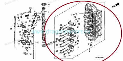 Головка блока на Honda bf 130 a