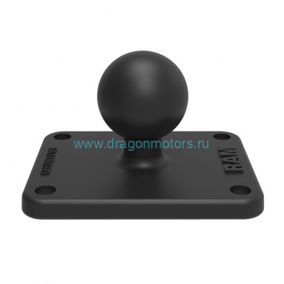 RAM-B-202U-225 шар RAM 25 мм (1), площадка 51x64 мм (2x2,25), отверстия 38х51 мм (1,5x2), алюминий