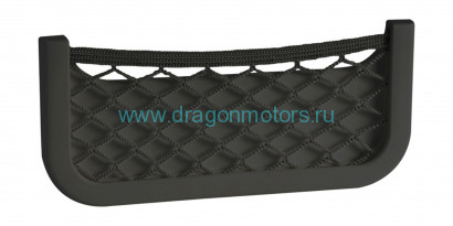 Накладной карман с сеткой 250x115x10 мм, черный - 48-434-20
