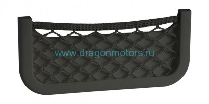 Накладной карман с сеткой 250x115x30 мм, черный - 48-434-21