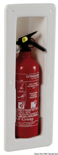 Osculati 31.428.01 - Бокс-держатель для огнетушителей ANAF 1 кг 150x408х81 мм Osculati