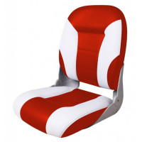 Сиденье мягкое складное Cruistyle III High Back Boat Seat, бело-красное