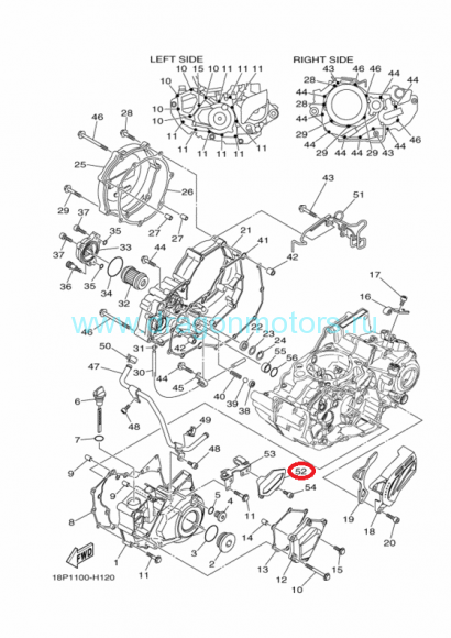 Крышка защитная пластиковая Yamaha YFZ450/R - 18P-15413-00-00