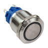 Кнопка без фиксации, подсветка синяя, 12 В, д. 19мм