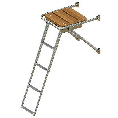 Платформа кормовая с трапом 4 ступени серые (10269486)