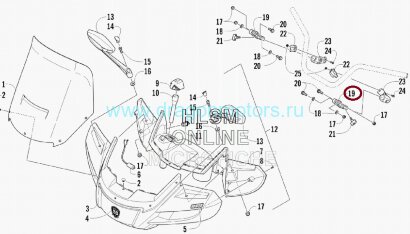 Крепеж стекла на квадроцикл Arctic Cat (внешний)