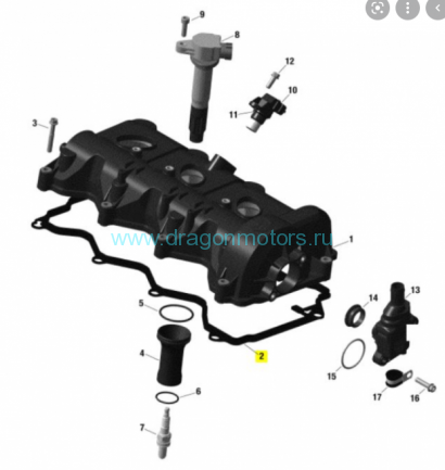 Прокладка клапанной крышки двигателя, снегохода BRP Ski-Doo, Lynx, 1200 4Tec, 09-19 OEM: 420431041, 420431040