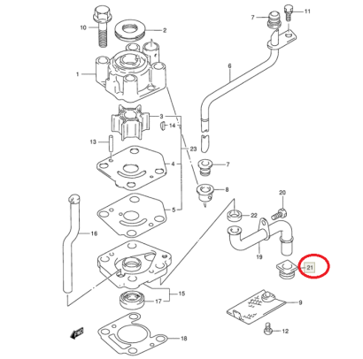 Пыльник нижней трубки водозаборника Suzuki 59317-94J00-000 / 09308-10010-000