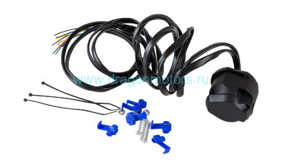 Розетка для прицепа, пластиковая, 7 контактов, с проводкой 2 м.