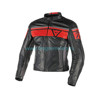 Куртка кожаная DAINESE BLACKJACK - BLACK/RED/SMOKE
