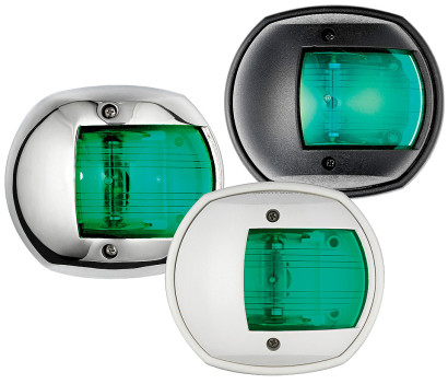 Бортовой огонь «Classic 12», зеленый, черный пластик, 100 мм. (10014736)