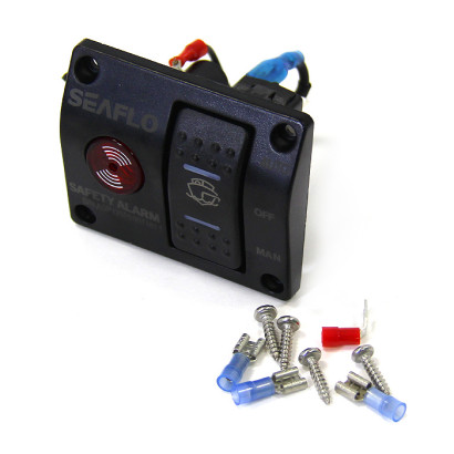 Панель управления для осушительного насоса с сигнализацией (ручной-выкл-авто) 12/24В, пластик