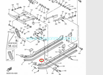 Полоз трака левый Yamaha Viking Professional - 8AC-47411-10-00