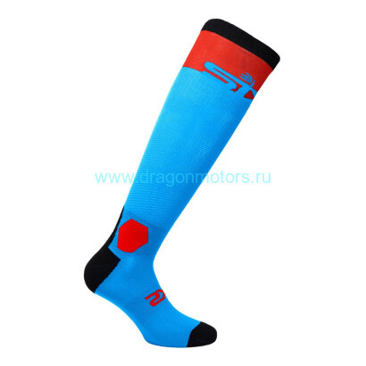 Носки SIXS LONG RACING - Turquoise/Red