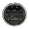 Тахометр 0-7000 об/мин с аварийной сигнализацией делитель 1-10, черный циферблат, нержавеющий ободок, д. 85 мм