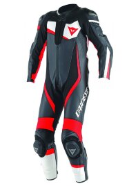 Комбинезон кожаный DAINESE VELOSTER 1 PC. SUIT - BLACK/WHITE/FLUO-RED
