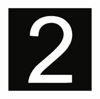 Знак номера 2, белый