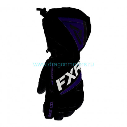Перчатки FXR Fusion с утеплителем - Black/Purple
