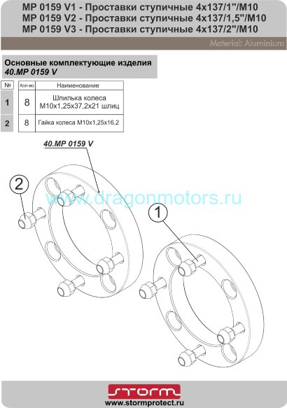 Проставки ступичные 4х137-2/M10 для квадроциклов BRP/Kawasaki