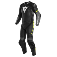 Комбинезон кожаный DAINESE LAGUNA SECA 4 2PCS - BLACK/CHARCOAL-GRAY/FLUO-YELLOW