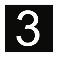 Знак номера 3, белый
