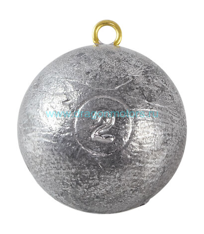 Грузило для даунриггера, шар свинцовый 2 lb (0.91 кг)