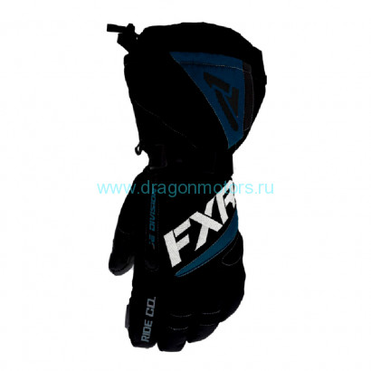 Перчатки FXR Fusion с утеплителем - Black/Ocean