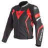 Куртка кожаная DAINESE AVRO 4 - BLACK-MATT/LAVA-RED/WHITE