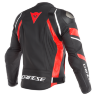 Куртка кожаная DAINESE AVRO 4 - BLACK-MATT/LAVA-RED/WHITE